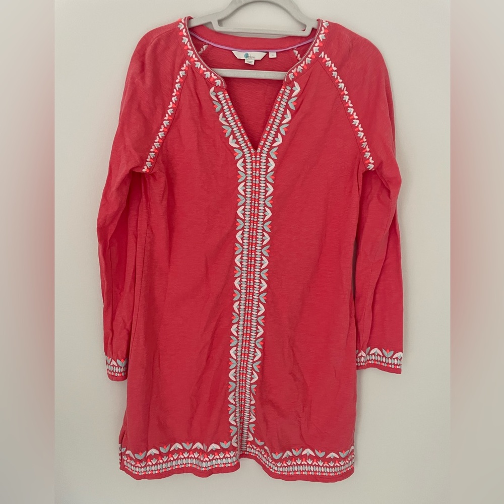 Women’s Boden embroidered shift tunic dress size small
